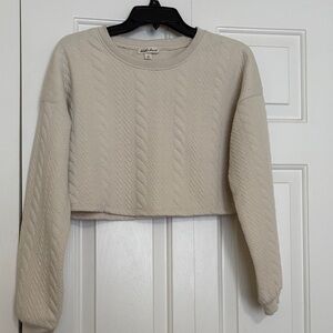 Derek Heart Cream Knit Sweater
